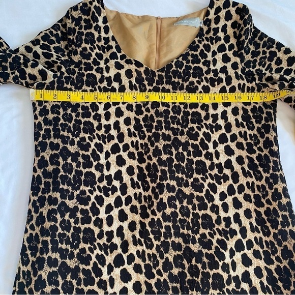 Belongsci Blouse Shirt Fully Lined Leopard Print Tunic with Bell Sleeves Size M - Picture 3 of 10